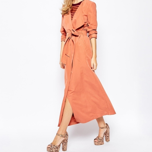 Waterfall Collar Duster with Belt Size L - Picture 3 of 6